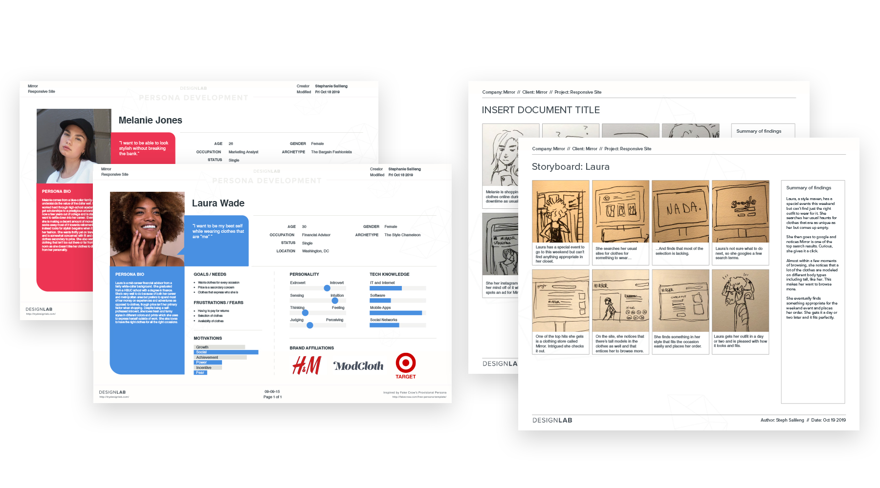 Mirror Personas and Storyboard